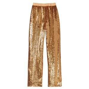 NEW Kate Spade New York - Size L, Women's Sequin Straight-Leg Pants - New Gold